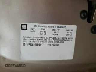2002 Chevrolet Impala z VIN 2G1WF52E829345647, wystawiony jako Copart lot #44531425 z przebiegiem 51 700 mil mil oraz Czysty tytuł • Clean title. Historia ofert i sprzedaży dostępna na DreamBid. Obrazek 12.
