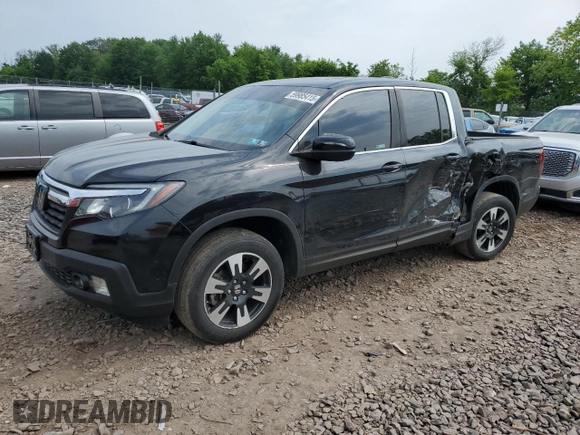 2020 Honda Ridgeline RTL with VIN 5FPYK3F57LB030174, listed as a Copart auction lot 59985415 with 43,095 mi miles and Salvage title. Bid and sale history available at DreamBid. Image 1.