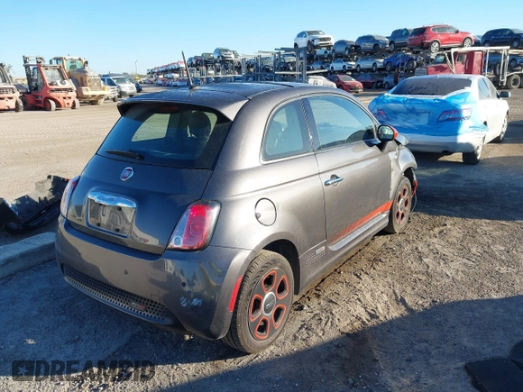 2015 FIAT 500e with VIN 3C3CFFGE3FT603301, listed as a IAAI auction lot 41599133 with 42,635 mi miles. Bid and sale history available at carsss.com. Image 4.