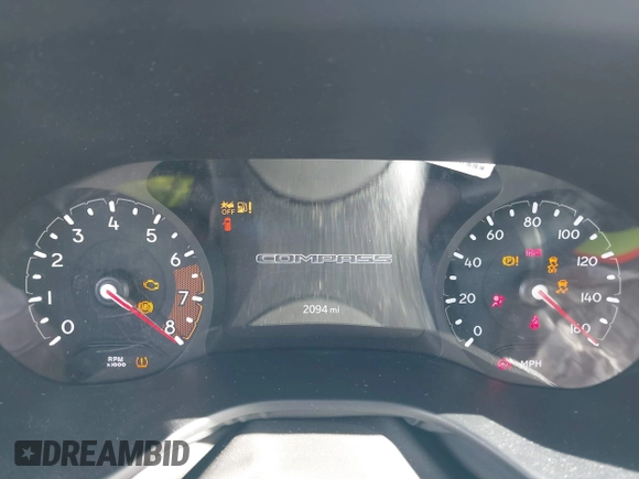 2025 Jeep Compass Sport with VIN 3C4NJDAN9ST516030, listed as a IAAI auction lot 41471666 with 2,094 mi miles and . Bid and sale history available at DreamBid. Image 7.