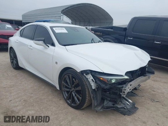 2023 Lexus IS with VIN JTHGZ1B25P5063857, listed as a IAAI auction lot 41589604 with 16,317 mi miles. Bid and sale history available at carsss.com. Image 1.