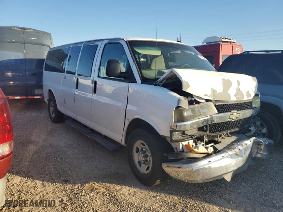 2013 Chevrolet Express Passenger LT with VIN 1GAZG1FG5D1114209, listed as a Copart auction lot 71294954 with 0 mi miles and Salvage Title. Bid and sale history available at carsss.com. Image 4.
