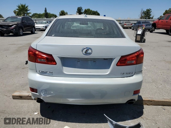 2007 Lexus IS 250 with VIN JTHBK262872031453, listed as a Copart auction lot 60713725 with 117,672 mi miles and Salvage title. Bid and sale history available at DreamBid. Image 6.
