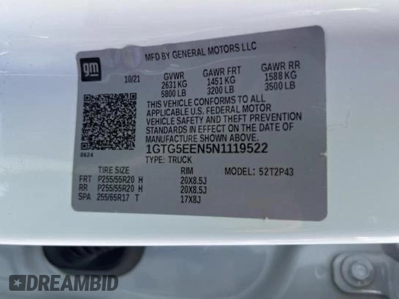 2022 GMC Canyon 2WD Denali with VIN 1GTG5EEN5N1119522, listed as a Copart auction lot 74137424 with 30,820 mi miles and Salvage Title. Bid and sale history available at carsss.com. Image 10.