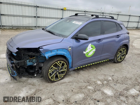 2022 Hyundai Kona N Line with VIN KM8K3CA33NU907847, listed as a Copart auction lot 80837034 with 34,788 mi miles and Salvage Title. Bid and sale history available at carsss.com. Image 1.