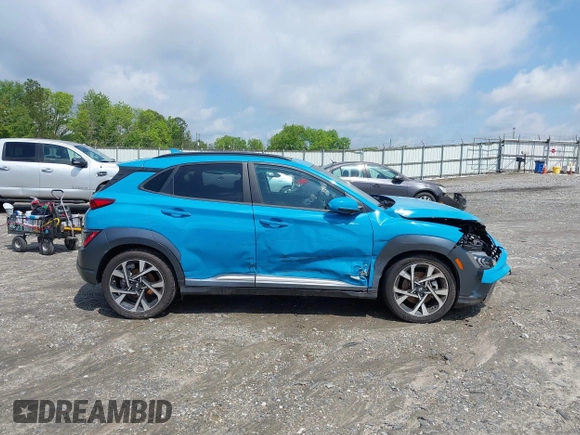 2022 Hyundai Kona Limited with VIN KM8K53A31NU897927, listed as a IAAI auction lot 42263754 with 57,916 mi miles and . Bid and sale history available at DreamBid. Image 13.