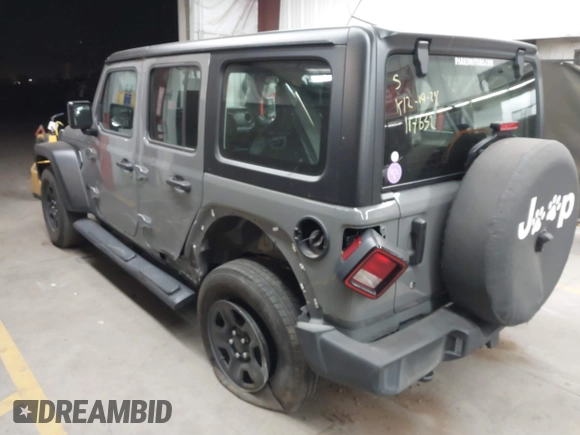 2022 Jeep Wrangler Unlimited Sport with VIN 1C4HJXDG0NW117632, listed as a IAAI auction lot 41185850 with 18,298 mi miles and . Bid and sale history available at DreamBid. Image 3.