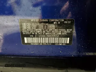 2022 Subaru WRX with VIN JF1VBAA67N9020554, listed as a Copart auction lot 47689455 with 12,278 mi miles and Salvage Title. Bid and sale history available at carsss.com. Image 14.