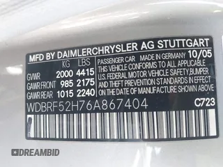 2006 Mercedes-Benz C 230 Sport с VIN WDBRF52H76A867404, выставлен на аукционе IAAI как лот 42217695 с пробегом 117 558 миль миль и . История ставок и продаж доступна на DreamBid. Изображение 9.