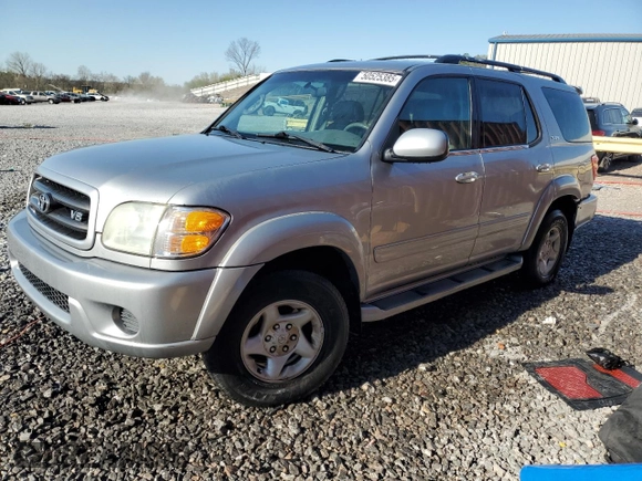 2002 Toyota Sequoia SR5 with VIN 5TDZT34AX2S088252, listed as a Copart auction lot 50525385 with Not Provided miles and Salvage Title. Bid and sale history available at carsss.com. Image 1.