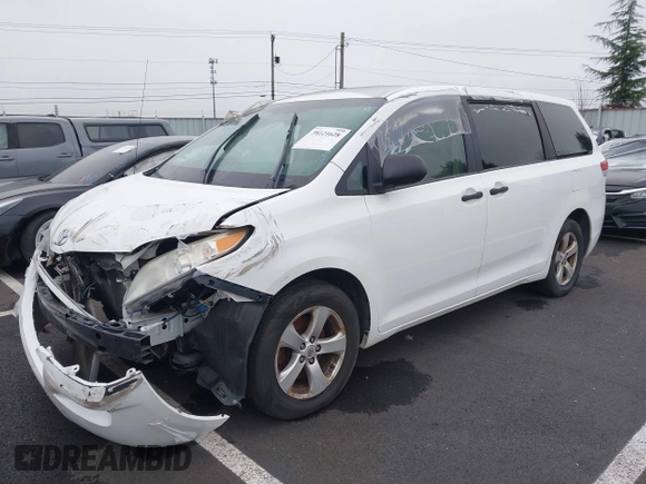 2012 Toyota Sienna with VIN 5TDZK3DCXCS271365, listed as a IAAI auction lot 38121628 with 101,756 mi miles and . Bid and sale history available at DreamBid. Image 2.