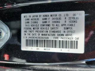 2011 Acura TSX Technology with VIN JH4CW2H62BC002509, listed as a Copart auction lot 64375055 with 188,406 mi miles and Salvage title. Bid and sale history available at DreamBid. Image 13.