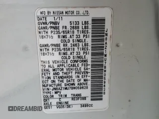 2011 Nissan Murano S with VIN JN8AZ1MU7BW059628, listed as a Copart auction lot 77880654 with 169,683 mi miles and Salvage Title. Bid and sale history available at carsss.com. Image 12.