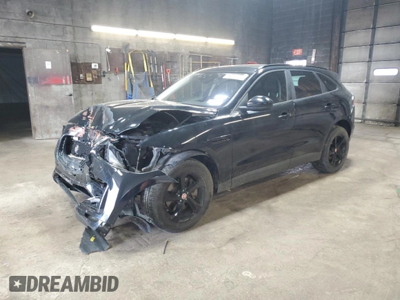 2017 Jaguar F-Pace 35t Premium with VIN SADCJ2BV4HA489317, listed as a Copart auction lot 54831305 with 61,402 mi miles and Salvage Title. Bid and sale history available at DreamBid. Image 1.