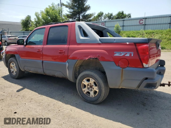 2002 Chevrolet Avalanche z VIN 3GNEK13T22G184696, wystawiony jako Copart lot #83523504 z przebiegiem 187 062 mil mil oraz Czysty tytuł • Clean title. Historia ofert i sprzedaży dostępna na DreamBid. Obrazek 2.