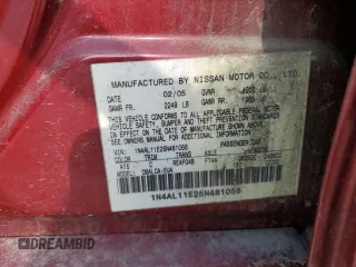 2005 Nissan Altima S z VIN 1N4AL11E25N481056, wystawiony jako Copart lot #57094025 z przebiegiem Nie podano mil oraz Szkoda całkowita • Salvage title. Historia ofert i sprzedaży dostępna na DreamBid. Obrazek 12.