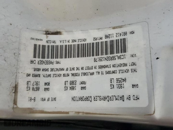 2002 Chrysler Sebring Touring with VIN 1C3AL56R32N129178, listed as a Copart auction lot 86152524 with Not provided miles and Salvage title. Bid and sale history available at DreamBid. Image 14.