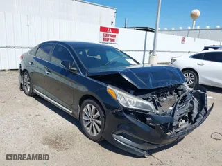 2017 Hyundai Sonata Sport with VIN 5NPE34AF9HH480481, listed as a IAAI auction lot 41733356 with 201,183 mi miles. Bid and sale history available at carsss.com. Image 1.