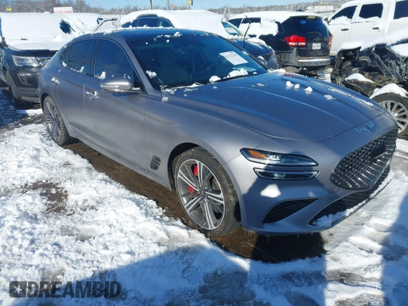 2024 Genesis G70 3.3T Sport Advanced with VIN KMTG54SE7RU136939, listed as a IAAI auction lot 41293218 with 8,160 mi miles. Bid and sale history available at carsss.com. Image 1.