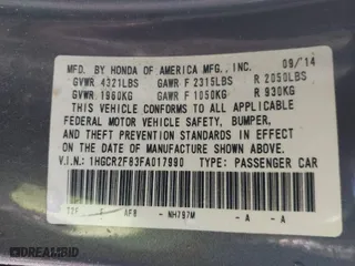 2015 Honda Accord Sedan EX-L with VIN 1HGCR2F83FA017990, listed as a IAAI auction lot 41814418 with 140,887 mi miles. Bid and sale history available at carsss.com. Image 9.