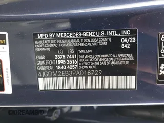 2023 Mercedes-Benz EQS 450 z VIN 4JGDM2EB3PA018729, wystawiony jako Copart lot #43783485 z przebiegiem Nie podano mil oraz Szkoda całkowita • Salvage title. Historia ofert i sprzedaży dostępna na DreamBid. Obrazek 15.