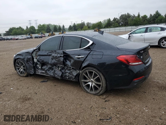 2021 Genesis G70 2.0T with VIN KMTG44LA3MU075175, listed as a Copart auction lot 57679175 with 89,864 mi miles and Salvage title. Bid and sale history available at DreamBid. Image 2.