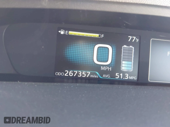 2018 Toyota Prius Two with VIN JTDKARFU9J3065238, listed as a IAAI auction lot 41676208 with 267,357 mi miles. Bid and sale history available at carsss.com. Image 15.