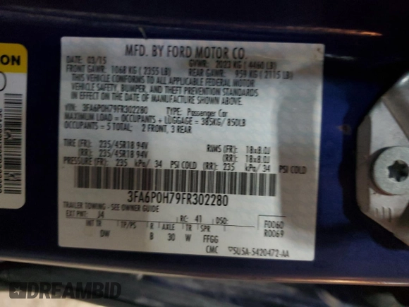 2015 Ford Fusion SE with VIN 3FA6P0H79FR302280, listed as a Copart auction lot 80891614 with 220,353 mi miles and Non Repairable. Bid and sale history available at carsss.com. Image 12.