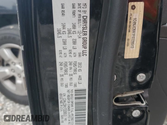 2015 Jeep Compass Sport with VIN 1C4NJCBA1FD226513, listed as a Copart auction lot 45859975 with 159,895 mi miles and Salvage Title. Bid and sale history available at carsss.com. Image 15.