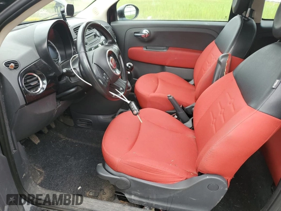 2012 FIAT 500 Pop with VIN 3C3CFFAR5CT382498, listed as a Copart auction lot 61175555 with 154,669 mi miles and Salvage title. Bid and sale history available at DreamBid. Image 7.