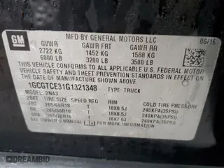 2016 Chevrolet Colorado 4WD LT with VIN 1GCGTCE31G1321348, listed as a Copart auction lot 87598645 with 106,359 mi miles and Salvage Title. Bid and sale history available at carsss.com. Image 12.