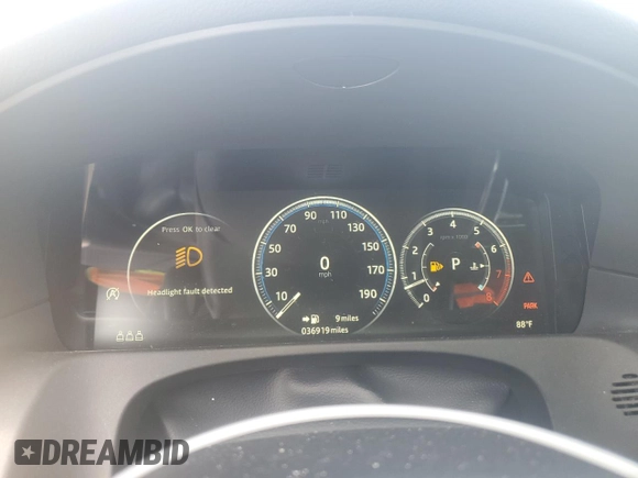 2020 Jaguar XF with VIN SAJBE4GX7LCY83474, listed as a Copart auction lot 56100914 with 36,919 mi miles and Salvage Title. Bid and sale history available at DreamBid. Image 9.
