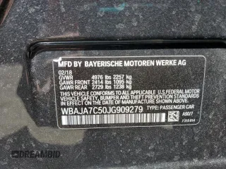 2018 BMW 5 Series 530i xDrive z VIN WBAJA7C50JG909279, wystawiony jako Copart lot #56416235 z przebiegiem Nie podano mil oraz Nie do naprawy • Non repairable. Historia ofert i sprzedaży dostępna na DreamBid. Obrazek 12.