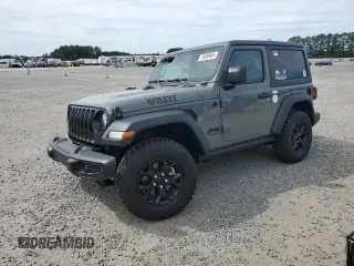 2022 Jeep Wrangler Willys Sport z VIN 1C4GJXAG3NW237912, wystawiony jako Copart lot #75409904 z przebiegiem 6 463 mil mil oraz Szkoda całkowita • Salvage title. Historia ofert i sprzedaży dostępna na DreamBid. Obrazek 1.