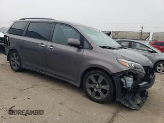2016 Toyota Sienna SE with VIN 5TDXK3DCXGS738443, listed as a Copart auction lot 82042174 with 108,761 mi miles and Salvage title. Bid and sale history available at DreamBid. Image 4.