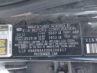 2013 Kia Rio EX with VIN KNADN4A33D6206917, listed as a IAAI auction lot 41049490 with 188,281 mi miles and . Bid and sale history available at DreamBid. Image 9.