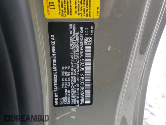 2020 MINI Hardtop Cooper S z VIN WMWXR5C06L2L50705, wystawiony jako Copart lot #78773924 z przebiegiem 59 833 mil mil oraz Szkoda całkowita • Salvage title. Historia ofert i sprzedaży dostępna na DreamBid. Obrazek 12.