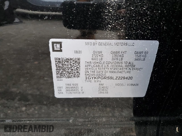 2020 Cadillac XT6 AWD Sport z VIN 1GYKPGRS9LZ229420, wystawiony jako Copart lot #71463073 z przebiegiem Nie podano mil oraz . Historia ofert i sprzedaży dostępna na DreamBid. Obrazek 14.