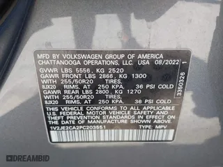 2023 Volkswagen Atlas Cross Sport 3.6L V6 SE w/Technology with VIN 1V2JE2CA2PC203551, listed as a IAAI auction lot 41846815 with 32,732 mi miles. Bid and sale history available at carsss.com. Image 9.