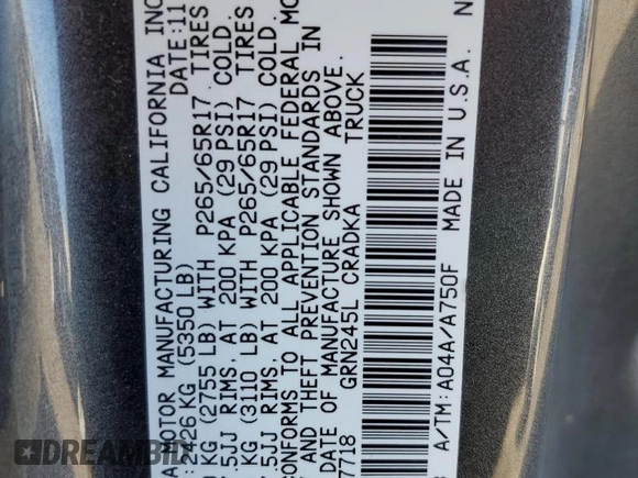 2010 Toyota Tacoma with VIN 5TEUU4EN4AZ707718, listed as a Copart auction lot 49856215 with 232,272 mi miles and Salvage title. Bid and sale history available at DreamBid. Image 14.