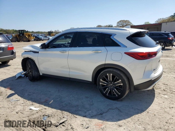 2021 Infiniti QX50 Luxe with VIN 3PCAJ5BB6MF124388, listed as a Copart auction lot 52234565 with 56,213 mi miles and Salvage Title. Bid and sale history available at DreamBid. Image 2.
