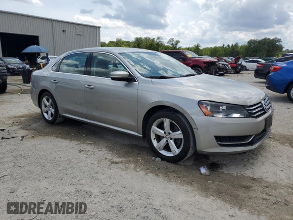2013 Volkswagen Passat SE with VIN 1VWBH7A33DC069849, listed as a Copart auction lot 60709075 with 217,320 mi miles and Salvage title. Bid and sale history available at DreamBid. Image 4.