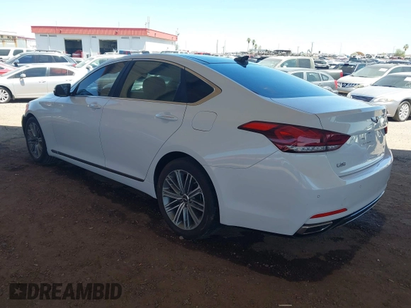 2018 Genesis G80 3.8L with VIN KMHGN4JE3JU216089, listed as a IAAI auction lot 42576639 with 57,382 mi miles and . Bid and sale history available at DreamBid. Image 3.