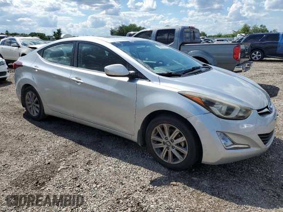 2015 Hyundai Elantra SE with VIN 5NPDH4AE8FH639606, listed as a Copart auction lot 55970335 with 87,714 mi miles and Salvage title. Bid and sale history available at DreamBid. Image 4.