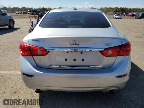 2017 Infiniti Q50 2.0t Premium with VIN JN1CV7AR7HM682645, listed as a Copart auction lot 49962645 with 85,715 mi miles and Salvage Title. Bid and sale history available at carsss.com. Image 6.