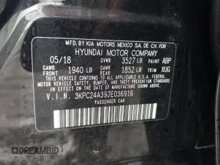 2018 Hyundai Accent SEL with VIN 3KPC24A39JE036916, listed as a Copart auction lot 37662784 with 14,810 mi miles. Bid and sale history available at carsss.com. Image 13.