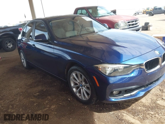 2016 BMW 3 Series 320i with VIN WBA8A9C57GK616589, listed as a IAAI auction lot 41938917 with 77,264 mi miles. Bid and sale history available at carsss.com. Image 1.