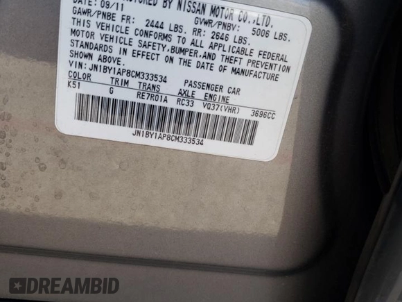 2012 Infiniti M with VIN JN1BY1AP8CM333534, listed as a Copart auction lot 68281463 with 124,182 mi miles and Salvage Title. Bid and sale history available at carsss.com. Image 13.