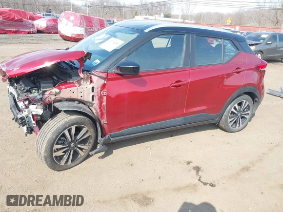 2020 Nissan Kicks SV with VIN 3N1CP5CV9LL547565, listed as a IAAI auction lot 41776239 with 18,246 mi miles. Bid and sale history available at carsss.com. Image 2.