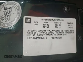 2006 Pontiac G6 6-Cyl with VIN 1G2ZG558764182512, listed as a Copart auction lot 71383534 with 241,397 mi miles and Salvage Title. Bid and sale history available at carsss.com. Image 13.